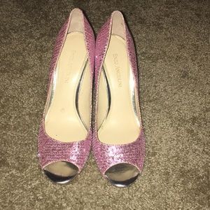 Pink sparkly high heels